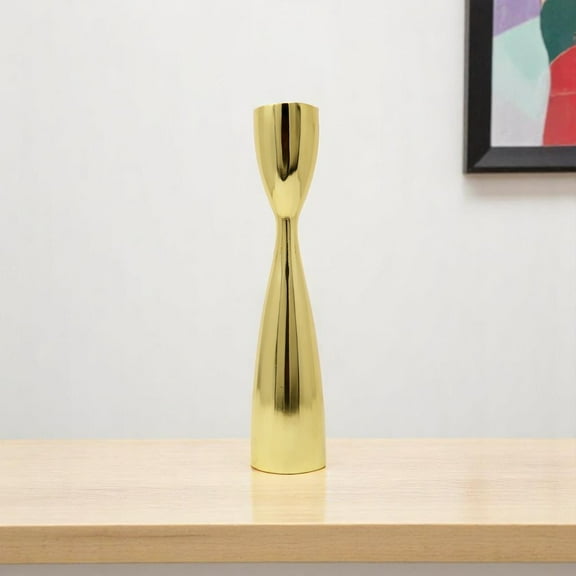10" Gold Stainless Steel Tabletop Taper Candlestick