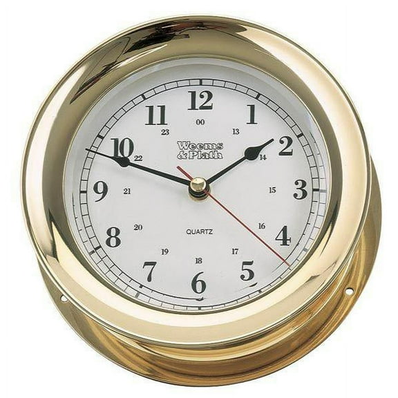 10" Gold and White Antique Round Shaped Desk Clock