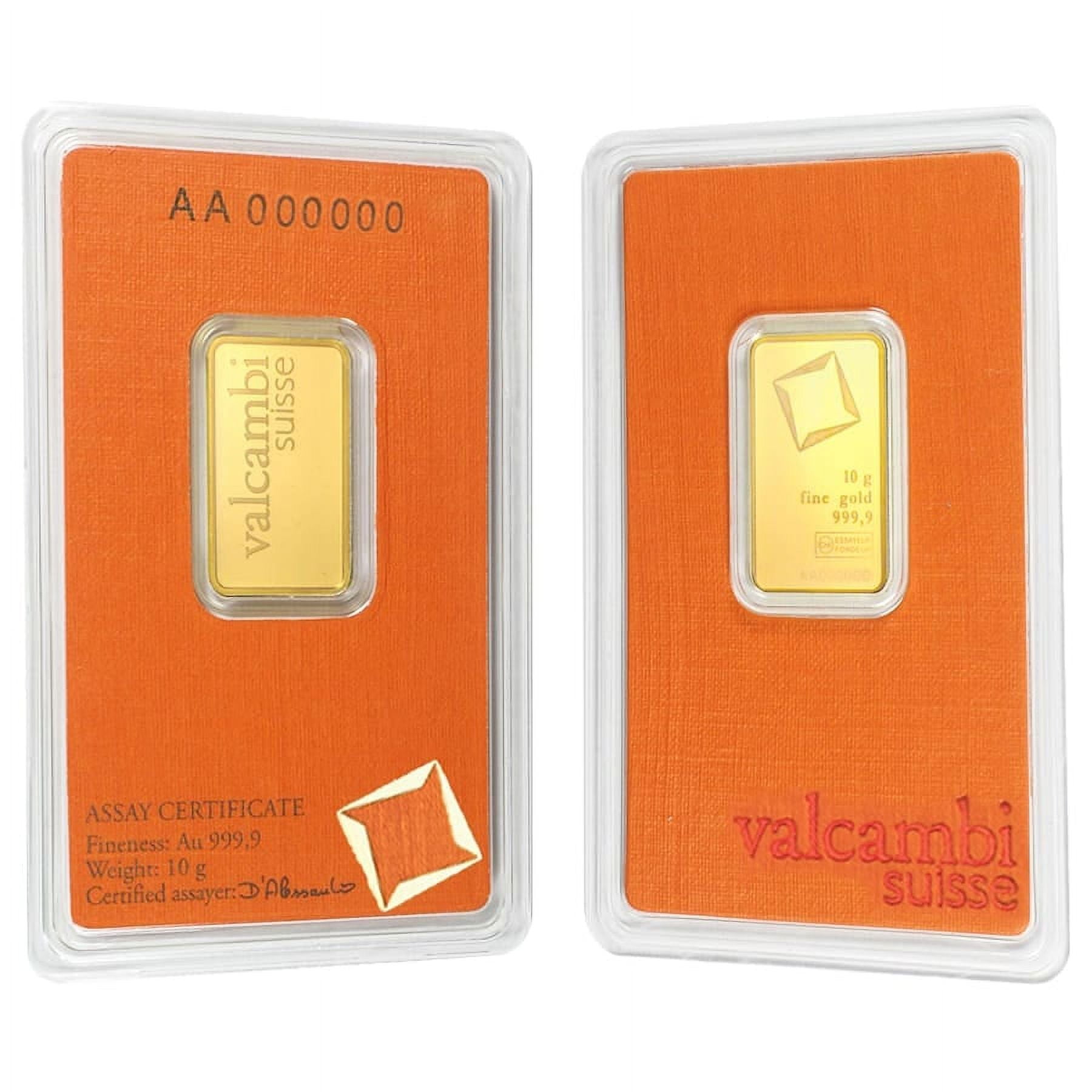 10 Gram Gold Bar Valcambi Suisse .9999 Fine (in Assay)