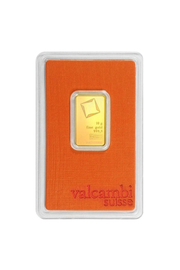 10 Gram Valcambi .9999 Fine Gold Bar in Assay