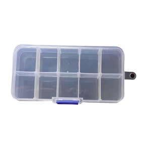 10Grid Plastic Storage Case Container, MultiCompartment Organizer Box for Pills, Jewelry and Nail Art Tips, Portable Holder for Small Accessories for Household Desktop Counter Daily Use