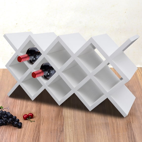 10 Grids Bottle Wine Lattice Rack Wall-Mount Insert Display Storage Holder Shelf