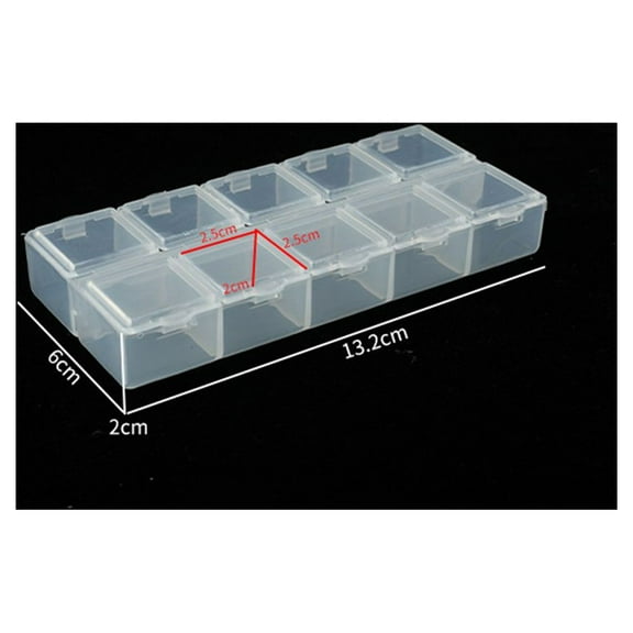 10 Grids Compartment Plastic Storage Box Screw Holder Case Organizer Containers White