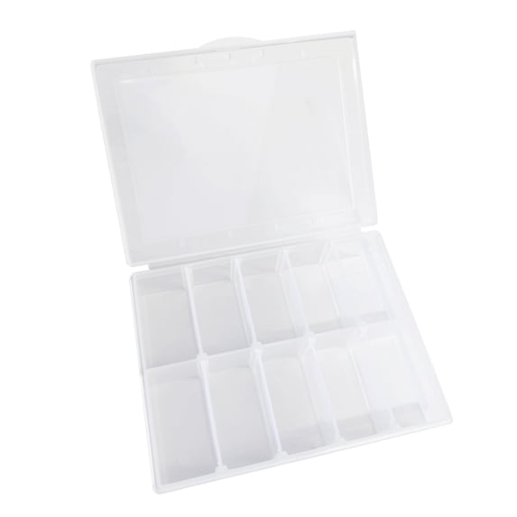 10 Grids Plastic Organizer Box with Dividers Clear Jewelry Box, Plastic Jewelry Organizer Earring Storage Organizer Display Case Craft Storage Container, 5.19x3.93x1.1 Inch, Clear