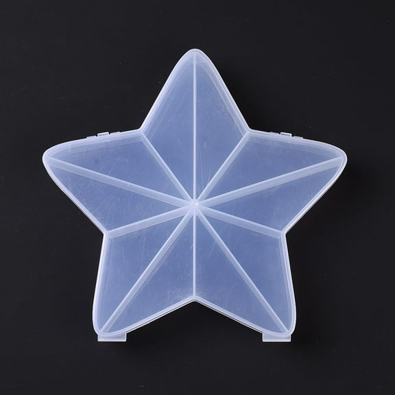 10 Grids Transparent Plastic Box Star Shaped Bead Containers for Small Jewelry and Beads WhiteSmoke 17.3x17.9x2.5cm Inner Diameter: 2.95x8.6x2.25cm