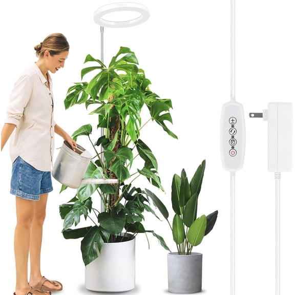 10" Grow Light for Indoor Plants, Full Spectrum Plant Lamp with 160 LEDs, 4H/8H/12H Timer, 6 Dimmable Levels, 3 Spectrum Modes, Height Adjustable 65", Ideal for Growing Large Tall Plants