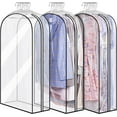thumbnail image 1 of 10" Gusseted All Clear Garment Bags , 40" Suit Bags for Closet Storage Hanging Clothes, Shirts, Coats, Dresses, 3 Packs, 1 of 7