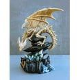 thumbnail image 1 of 10"H Gothic Skeleton Bone Dragon Perching On Crystal Cavern Statue Ghost Drake, 1 of 11