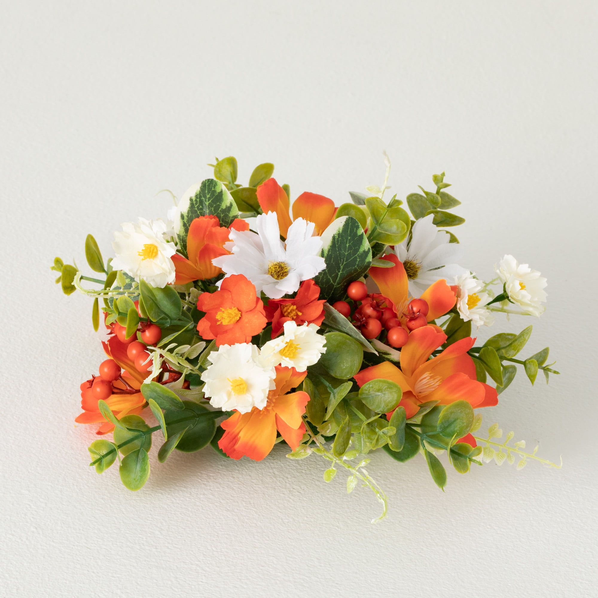 10"H Sullivans Tangerine Cream Floral Orb, Multicolor