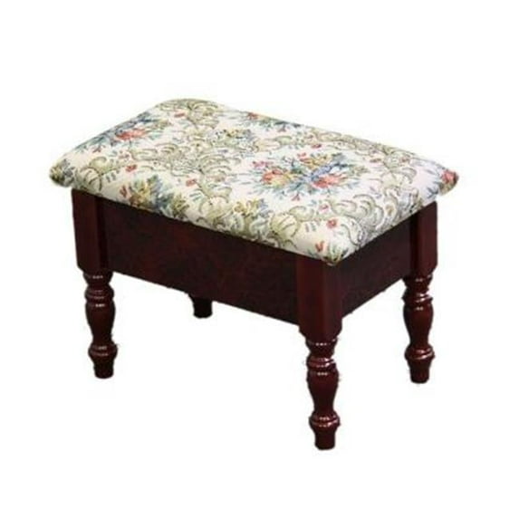 10 H in. Cherry Foot Stool With Storage