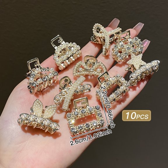 10 ' Hair Additions, Multi-Color Temperament Bangs, Side Hair Claws, Suitable for Daily Gatherings, Wearing Side Broken Hair Clips, Princess Head Small Hair Clips, Universal in All Seasons