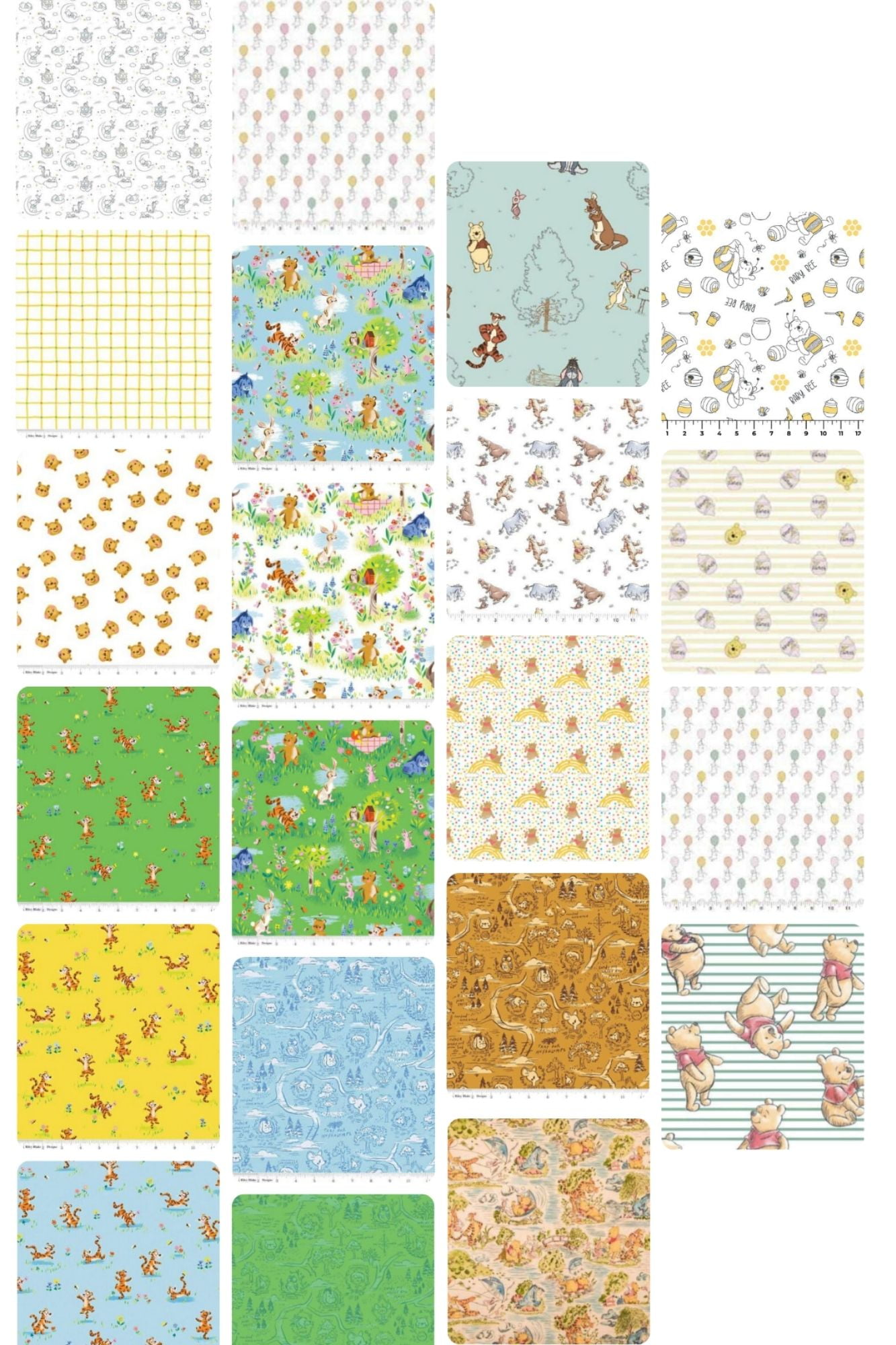 10 Half Yards - Assorted Pooh and Friends Half Yard Bundle