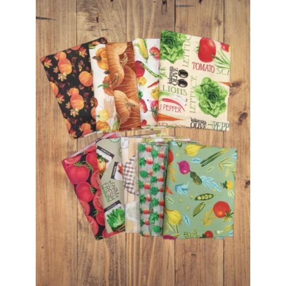 10 Half Yards - Assorted Veggies Theme Prints Half Yard Bundle