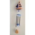 thumbnail image 1 of 10" Hand Crafted Hanging Mobile Unique Wooden Wind Chimes Navy Blue Sail Boat New, 1 of 1