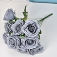 thumbnail image 1 of 10 Head Artificial Roses Valentine Rose Bouquet Holiday Wedding Arrangement Decorative Flower Branch Home Vase Filler Rose Flower / 10 Bunches of Artificial Roses, 1 of 4