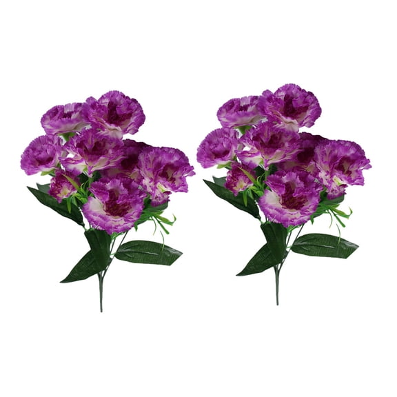10 Head Artificial Silk Carnations Flowers, Lifelike Fake Carnation Bouquet for Wedding Centerpieces, Home Decor, Mother's Day, 2 Pack (15 Inches/38cm)