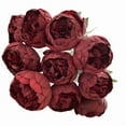 thumbnail image 1 of 10 Head Simulation Flower Bouquet For Home Decor For Weddings Light Blue Dark Rosy Rosy Red Decorative Arrangement, 1 of 7