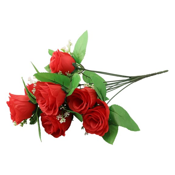 10 Heads Artificial Silk Rose Buds for Wedding Home Decoration