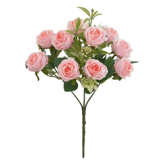 10 Heads Fake Roses, Ngxiha Rose Bouquet Artificial Flowers for Outdoors Spring Decor Uv Resistant Fake Flower Bouquet Faux Silk Roses for Wedding Home Kitchen Dining Table Centerpieces