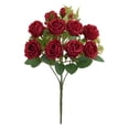 thumbnail image 1 of 10 Heads Fake Roses, Ngxiha Rose Bouquet Artificial Flowers for Outdoors Spring Decor Uv Resistant Fake Flower Bouquet Faux Silk Roses for Wedding Home Kitchen Dining Table Centerpieces, 1 of 9