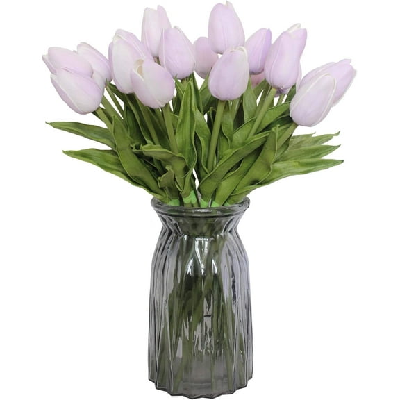 10-Heads Home Decoration Mini Tulip Real Touch Tulip Artificial Flowers Bouquets (Dark Teal)