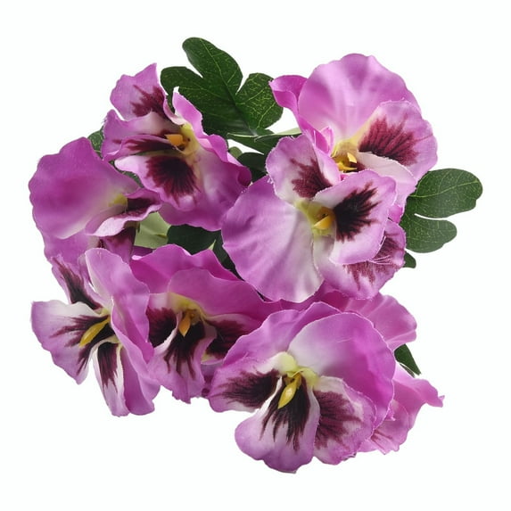10 Heads Pansy Fake Flower 26cm Bouquet For Wedding Party Home Plant Bunch