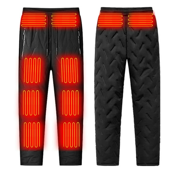 10 Heating Areas Heated Pants for Men, Heated Pants with Fleece , Lightweight USB Electric Heated Pants with 3 Heating Level (Battery Pack Not Included)