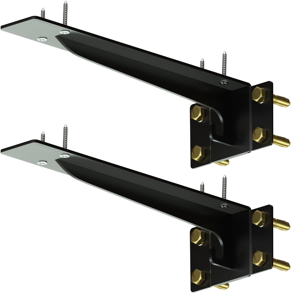 Horse Head Shelf Brackets (Set Of 2) - Laser Cut 14 Gauge Steel, Black Wrinkle Finish, Made In USA