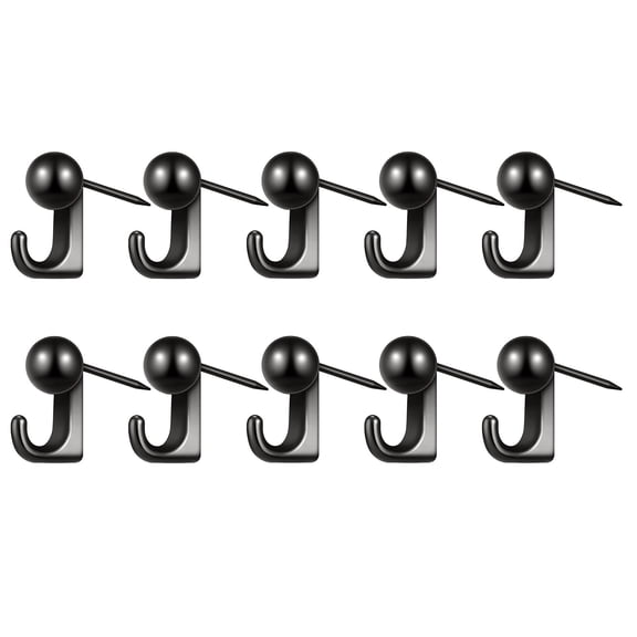 10 Heavy Duty Zinc Alloy Wall Hooks, Rustproof Push Pins for Corkboards, Space Saving Mounts