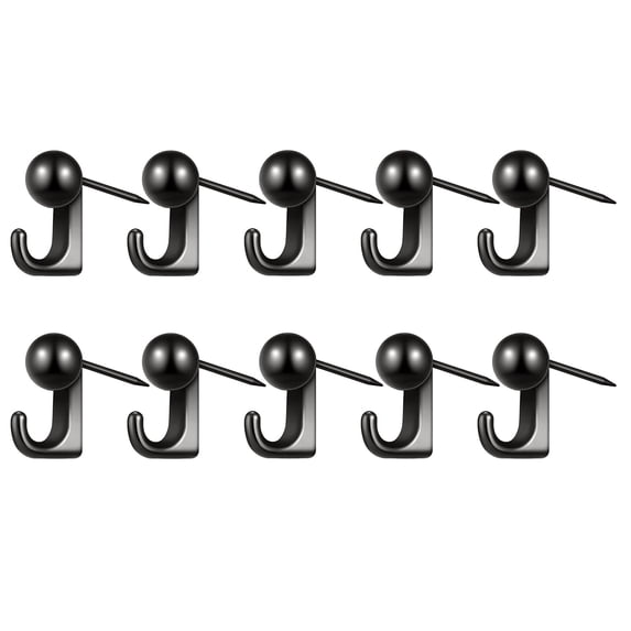 10 Heavy Duty Zinc Alloy Wall Hooks, Rustproof Push Pins for Corkboards, Space Saving Mounts