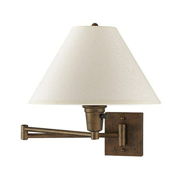 10" Height Metal Wall Lamp in Rust-Color:Rust,Finish:Rust,Material:Fabric,Shape:Round Hardback,Style:Task,Wattage:60W