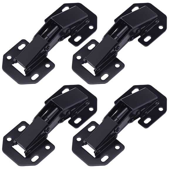 10 Hidden Hinges for Cabinet Doors Frameless Concealed Kitchen Cabinet Hinges 110 Degree Surface Mount No Pre-drilled Heavy Duty for Kitchen Cupboard Door (Hidden C,Black)