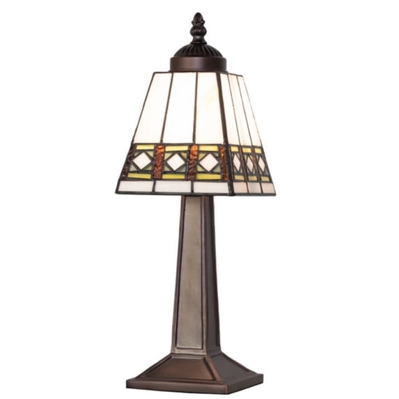 Meyda Tiffany 262809 Diamond Band Mission 15" Tall Buffet Table Lamp - MultiColor
