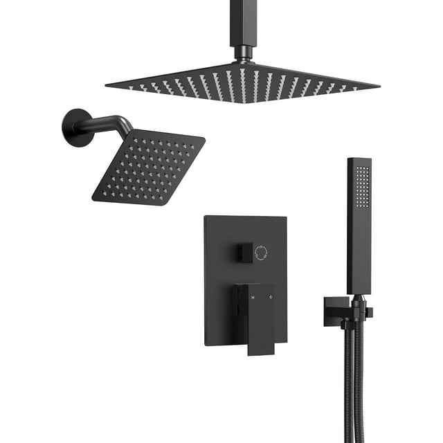 10" HighPressure Rainfall Shower Faucet with Handheld Spray, Wall