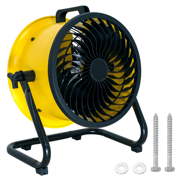 10" High Velocity Turbo Fan with Tilting Head - 900 CFM 3-Speed Efficient Air Circulation Drum Fan Ideal for Home, Garage, or Workshop Use
