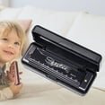 thumbnail image 1 of 10 Hole 20 Tone Harmonica Portable Harmonica Adults Gift 10 Hole 20 Tone Harmonica (Black), 1 of 8