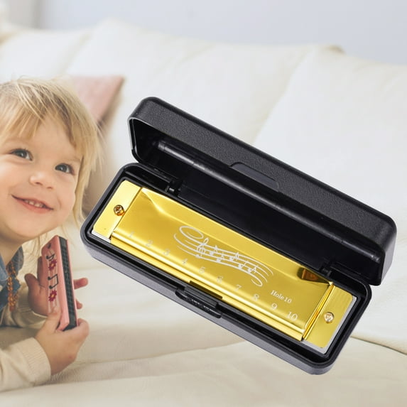 10 Hole 20 Tone Harmonica Portable Harmonica Adults Gift 10 Hole 20 Tone Harmonica (Yellow)