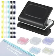10-Hole Binder Machine Kit, Manual Binding System with 10 Pcs Loose Leaf Binding Spines & 100 Pcs Binder Rings, Binding Machine for Planner, 26 Holes on B5, 30 Holes on A4, 20 Holes on A5
