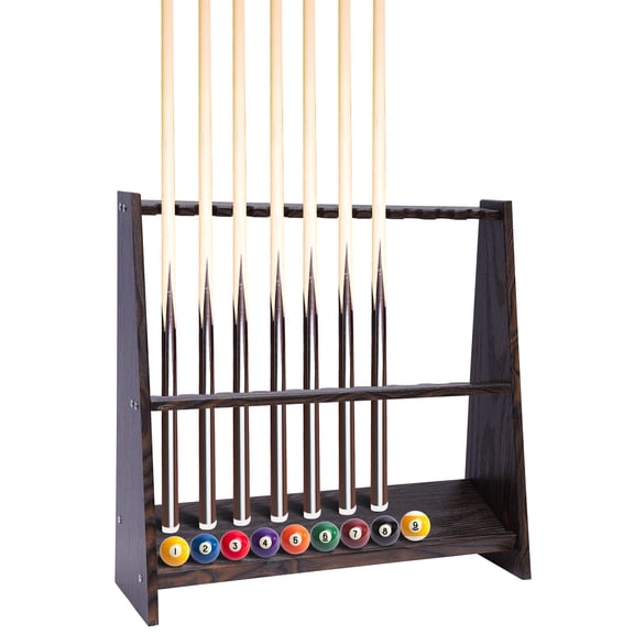 10-Hole Floor-Standing Wood Billiard Cue Rack, Multifunctional Pool Stick Holder Storage Stand for Fishing Rods & Golf Clubs 7.8723.6222.44", 3.5cm/1.38in Hole Diameter