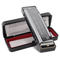 10 Holes Key C Blues Harmonica Mouth Organ Harp with Brass Reed Plate for Beginner Student Teacher