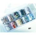 thumbnail image 1 of 10 Holographic Nail Foils Starry Sky Glitter Foils Nail Art Transfer Sticker Set, 1 of 5