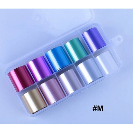 10 Holographic Nail Foils Starry Sky Glitter Foils Nail Art Transfer Sticker Set
