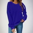 thumbnail image 1 of Under $10 Hoodies for Women, Women's Solid Color Circular Zipper Fashionable Loose Casual Long Sleeved Top With Shoulder Drop And No Hat Hoodie, Blue M, 1 of 4