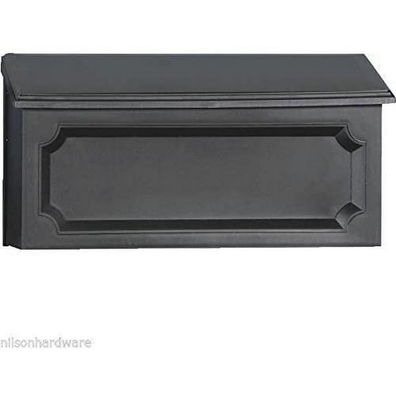 10-Horizontal Wall 5.875" D x 15.75" W x 8.75" H Black Plastic Mailbox WMH00B04