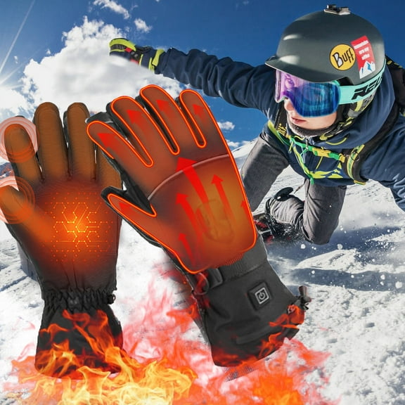 10-Hour Heated Gloves for Men & Women Rechargeable - Waterproof Windproof Electric Hand Warmers with Touchscreen Fingertips for Outdoor Work, Skiing, Motorcycle, Hiking and Camping - Xuniizn