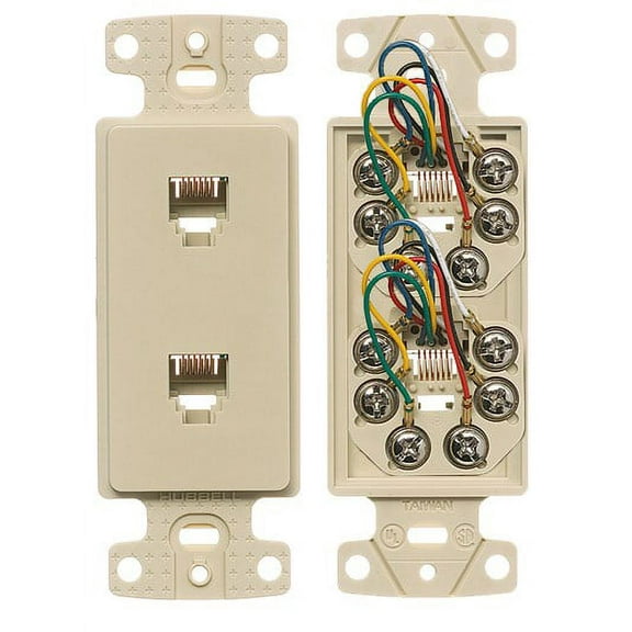10 Hubbell Wiring NS772I Ivory Netselect® Standard Size 6P6C RJ11 Jack Decorator Frames