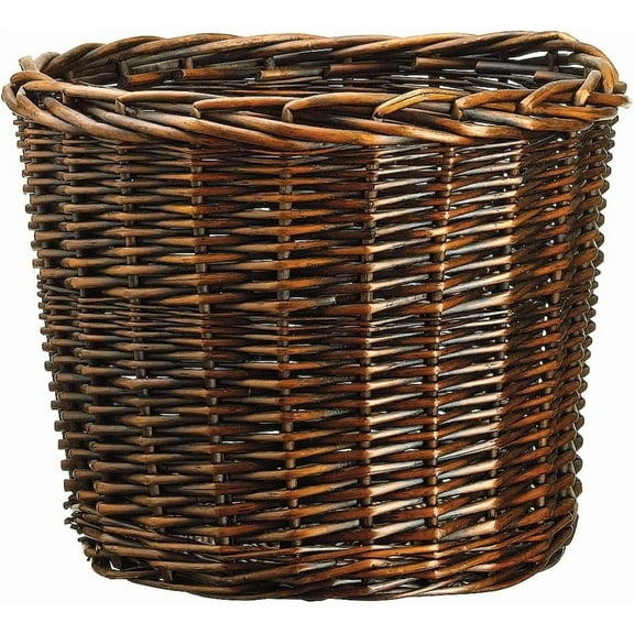 10" Hx10 W Round Willow Basket Planter -Dark Smoke