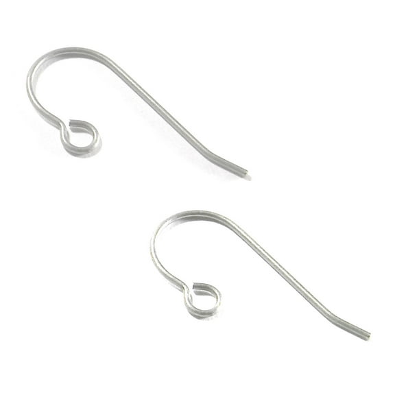 10 Hypoallergenic Genuine Raw Matte Titanium Silver Nickel Free Fishhook Plain Hook Earring Findings