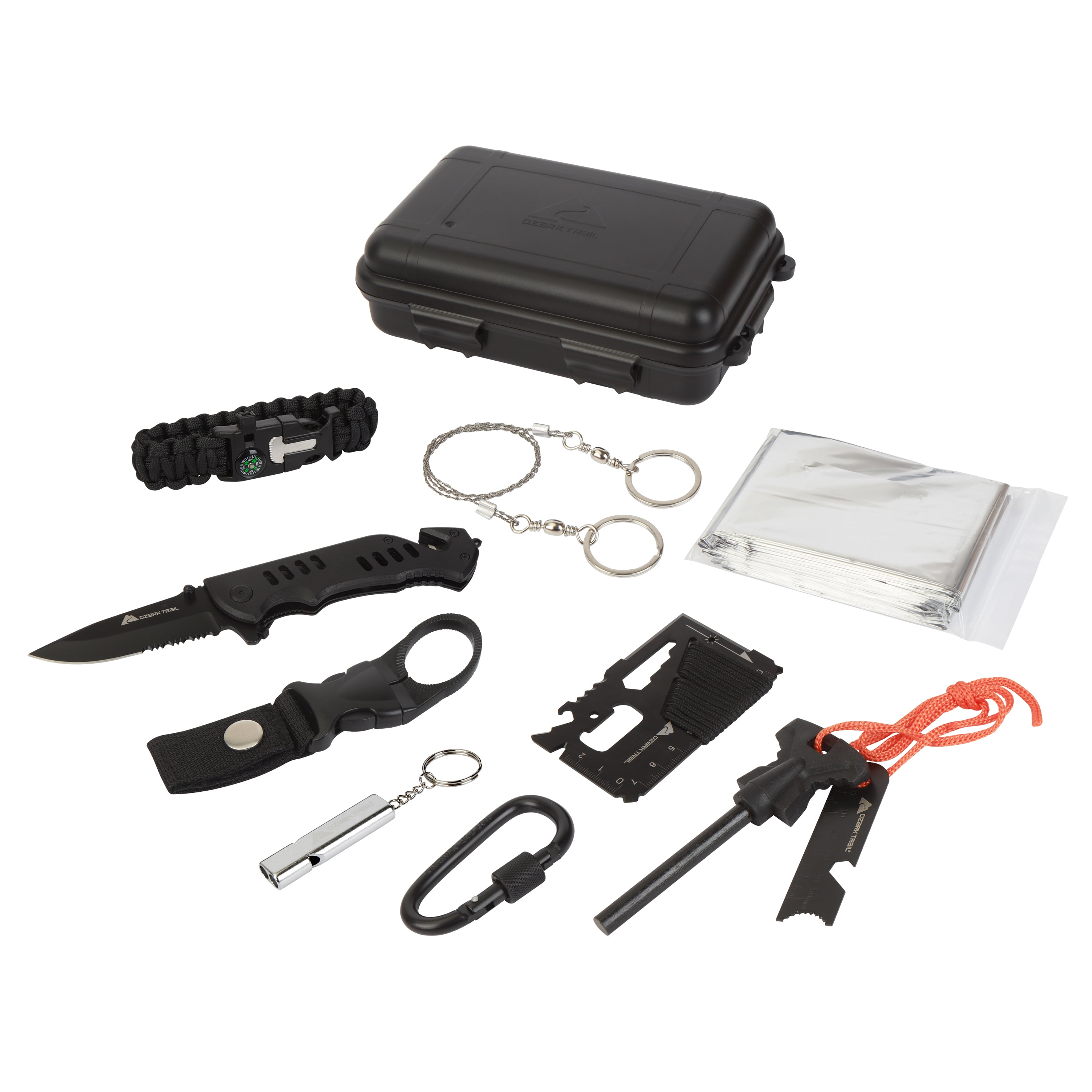 Ozark Trail 10-Piece Survival Kit with Emergency Tools for Camping