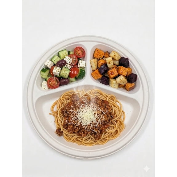 10 INCH 3 COMPARTMENT ROUND PLATE (25PCS)